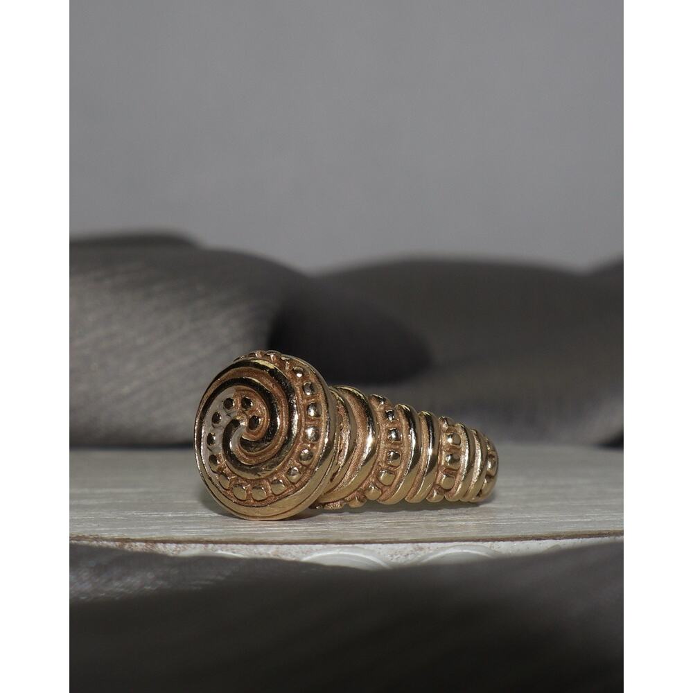 Retired James Avery 14k Yellow Gold African Bead Ring 11.4G / Sz 7 - Picture 2 of 5